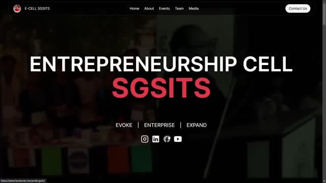 E-Cell SGSITS Website project cover